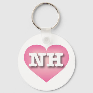 New Hampshire Pink Fade Heart - I Liebe NH Schlüsselanhänger