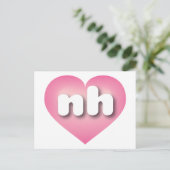 New Hampshire pink fade heart - I Liebe ni Postkarte (Stehend Vorderseite)