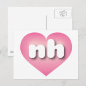 New Hampshire pink fade heart - I Liebe ni Postkarte (Vorne/Hinten)