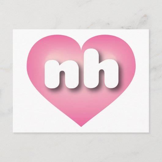 New Hampshire pink fade heart - I Liebe ni Postkarte (Vorderseite)