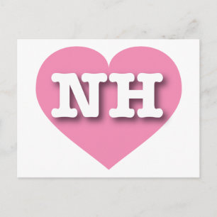 New Hampshire Pink Heart - I Liebe NH Postkarte