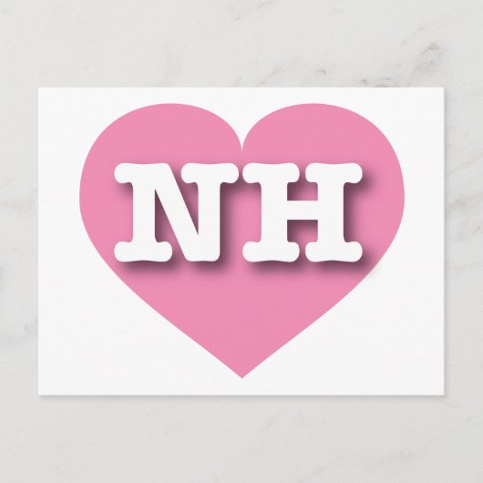New Hampshire Pink Heart - I Liebe NH Postkarte (Vorderseite)
