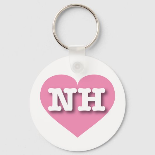 New Hampshire Pink Heart - I Liebe NH Schlüsselanhänger (Vorderseite)