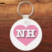 New Hampshire Pink Heart - I Liebe NH Schlüsselanhänger (Vorderseite)