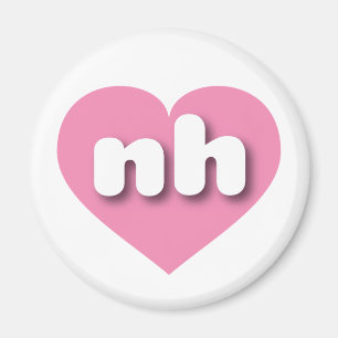 New Hampshire pink heart - I Liebe ni Magnet