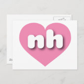 New Hampshire pink heart - I Liebe ni Postkarte (Vorne/Hinten)