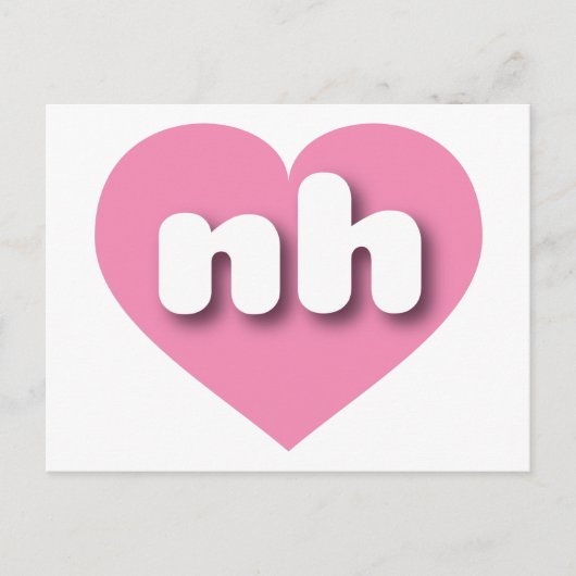 New Hampshire pink heart - I Liebe ni Postkarte (Vorderseite)
