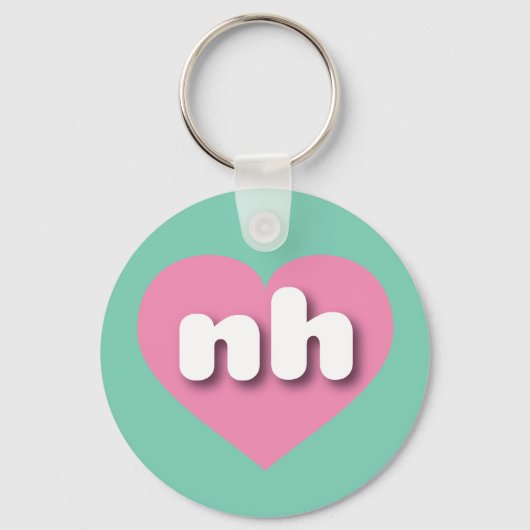 New Hampshire pink heart - I Liebe ni Schlüsselanhänger (Vorderseite)