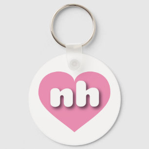 New Hampshire pink heart - I Liebe ni Schlüsselanhänger