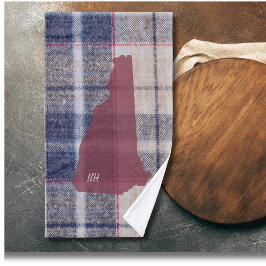 New Hampshire Plaid Personalized Hand Towel Handtuch