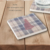 New Hampshire Plaid Personalized Stone Coaster Steinuntersetzer