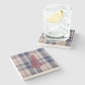 New Hampshire Plaid Personalized Stone Coaster Steinuntersetzer (Seitenansicht)