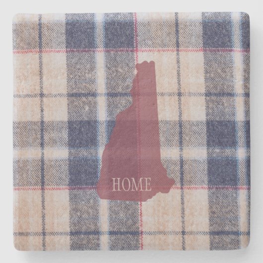 New Hampshire Plaid Personalized Stone Coaster Steinuntersetzer (Vorderseite)
