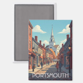 New Hampshire Portsmouth Travel Magnet (Vorderseite/Rückseite)