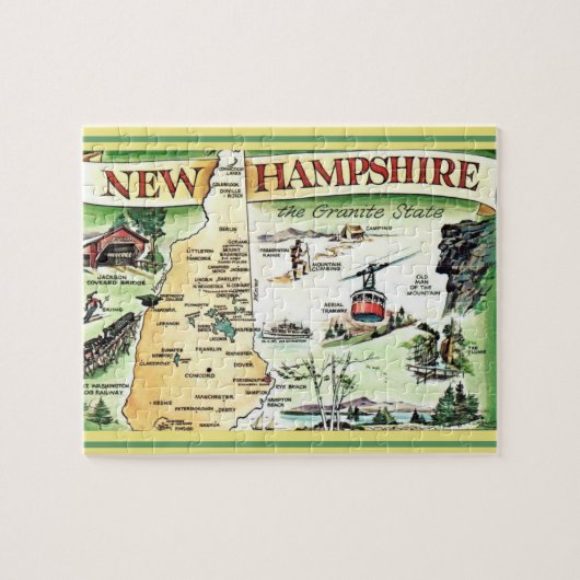 New Hampshire Postcard Karte Jigsaw Puzzle (Horizontal)