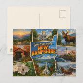 New Hampshire Postkarte (Vorne/Hinten)