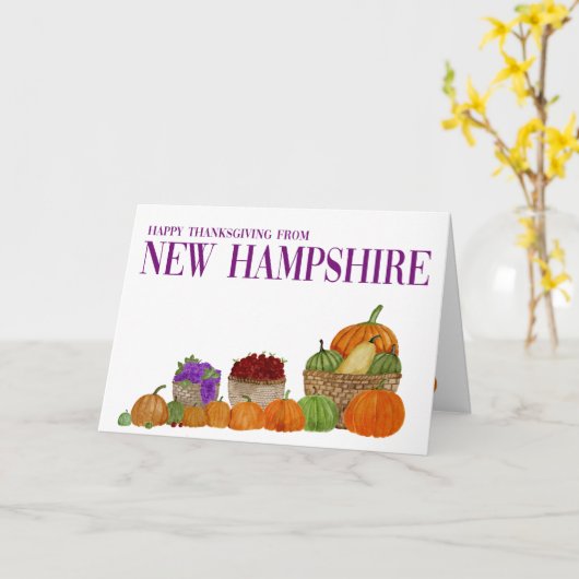 New Hampshire Pumpkins Erntedank Card Karte (Gelbe Blume)