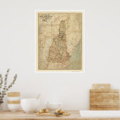 New Hampshire Railroad Map 1894 Poster (Küche)