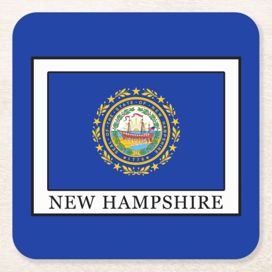 New Hampshire Rechteckiger Pappuntersetzer (Vorderseite)