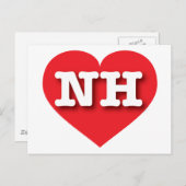New Hampshire Red Heart - I Liebe NH Postkarte (Vorne/Hinten)
