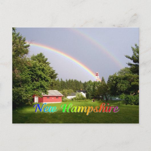 New Hampshire Regenbogen Postkarte (Vorderseite)