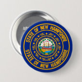New Hampshire Round Emblem Button (Vorne & Hinten)