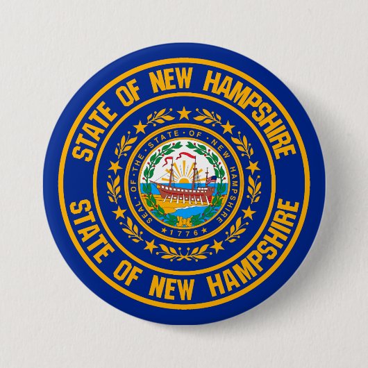 New Hampshire Round Emblem Button (Vorderseite)
