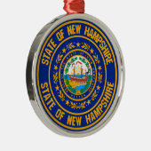 New Hampshire Round Emblem Ornament Aus Metall (Rechts)