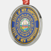 New Hampshire Round Emblem Ornament Aus Metall (Links)
