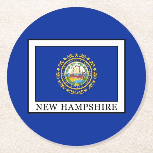 New Hampshire Runder Pappuntersetzer (Vorderseite)
