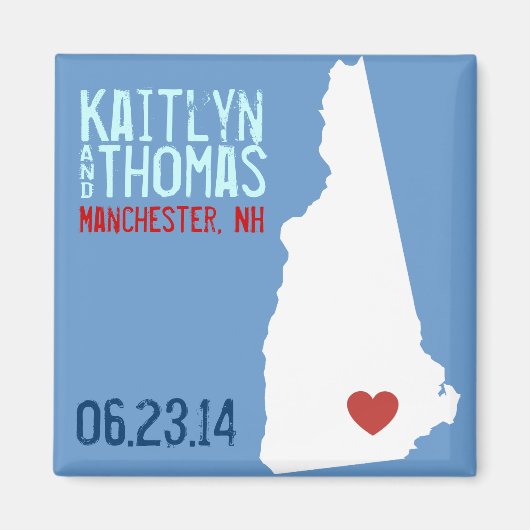 New Hampshire Save the Date - Customizable City Magnet (Vorne)