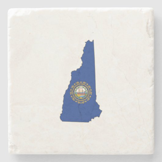 New Hampshire Silhouette Map Shaped State Flag Steinuntersetzer (Vorderseite)