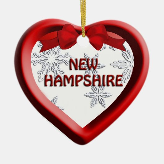 New Hampshire Snowflake Herzlich willkommen bei de Keramikornament (Vorne)