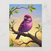 New Hampshire Staat Bird Lila Finish Postkarte (Vorderseite)