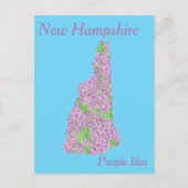 New Hampshire Staat Blume Collage Map Postkarte (Vorderseite)