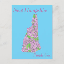 New Hampshire Staat Blume Collage Map Postkarte