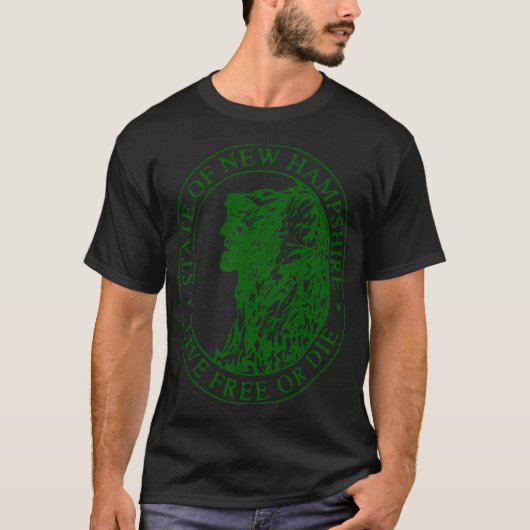New Hampshire Staat Emblem - Live Free oder Die T-Shirt (Vorderseite)
