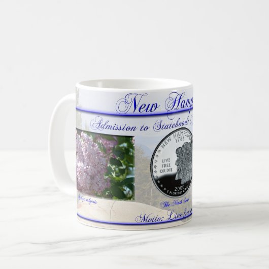New Hampshire Staat Gedenk Kaffeetasse (Vorderseite Links)