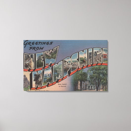 New Hampshire (Staat Hauptstadt/Blume) Leinwanddruck (Vorderseite)