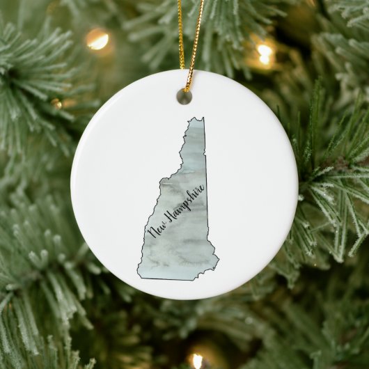 New Hampshire Staat Illustration Malerei Keramik Ornament (Baum)