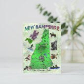 New Hampshire Staat Kartenkarte Postkarte (Stehend Vorderseite)