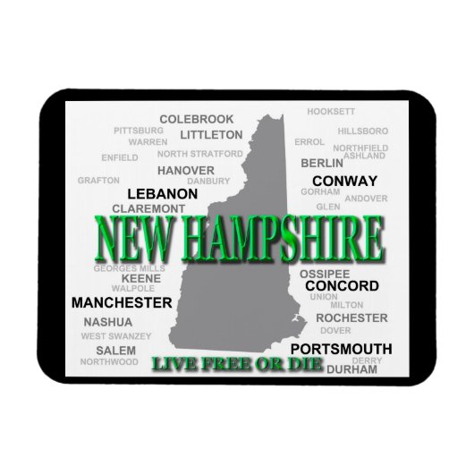 New Hampshire Staat Magnet (Horizontal)