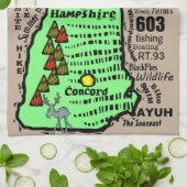 New Hampshire Staat Map Cartoon Geschirrtuch (Gefaltet)