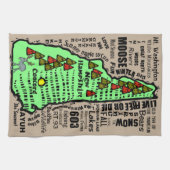 New Hampshire Staat Map Cartoon Geschirrtuch (Horizontal)