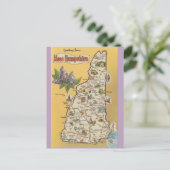 New Hampshire Staat Map Postkarte (Stehend Vorderseite)