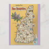 New Hampshire Staat Map Postkarte (Vorderseite)