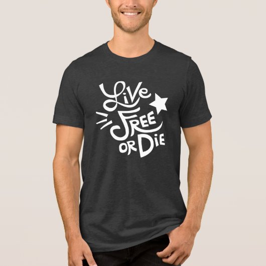 New Hampshire Staat Motto Live Free oder Die Tri-Blend Shirt (Vorderseite)