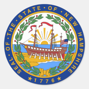 New Hampshire Staat Siegel America Republik Symbol Runder Aufkleber