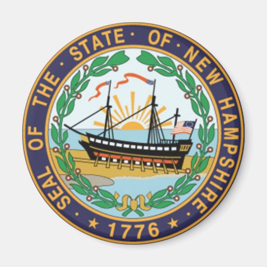 New Hampshire Staat Siegel Magnet (Vorne)