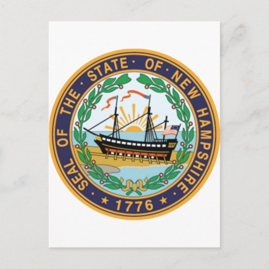 New Hampshire Staat Siegel Postkarte (Vorderseite)